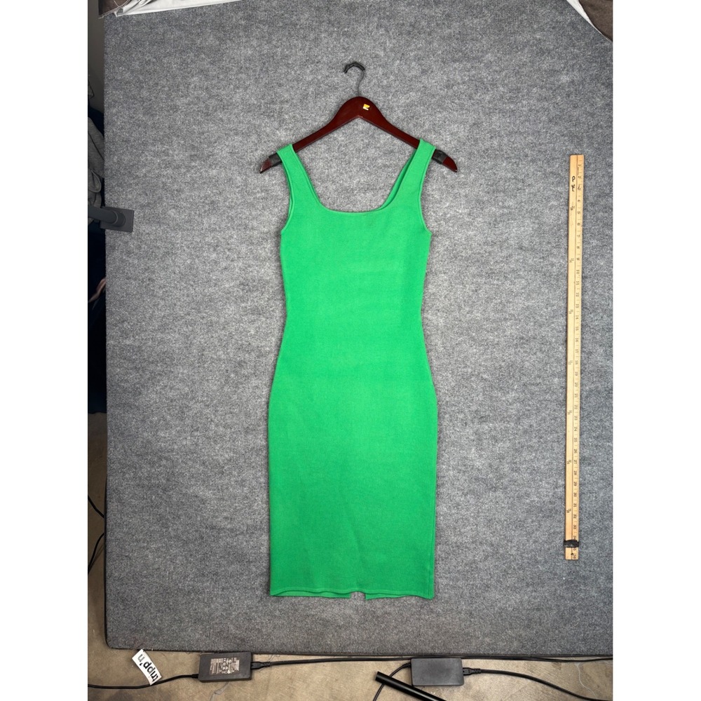 House of Harlow 1960 Green Knit Bodycon Midi Dress Scoop Neck XS
